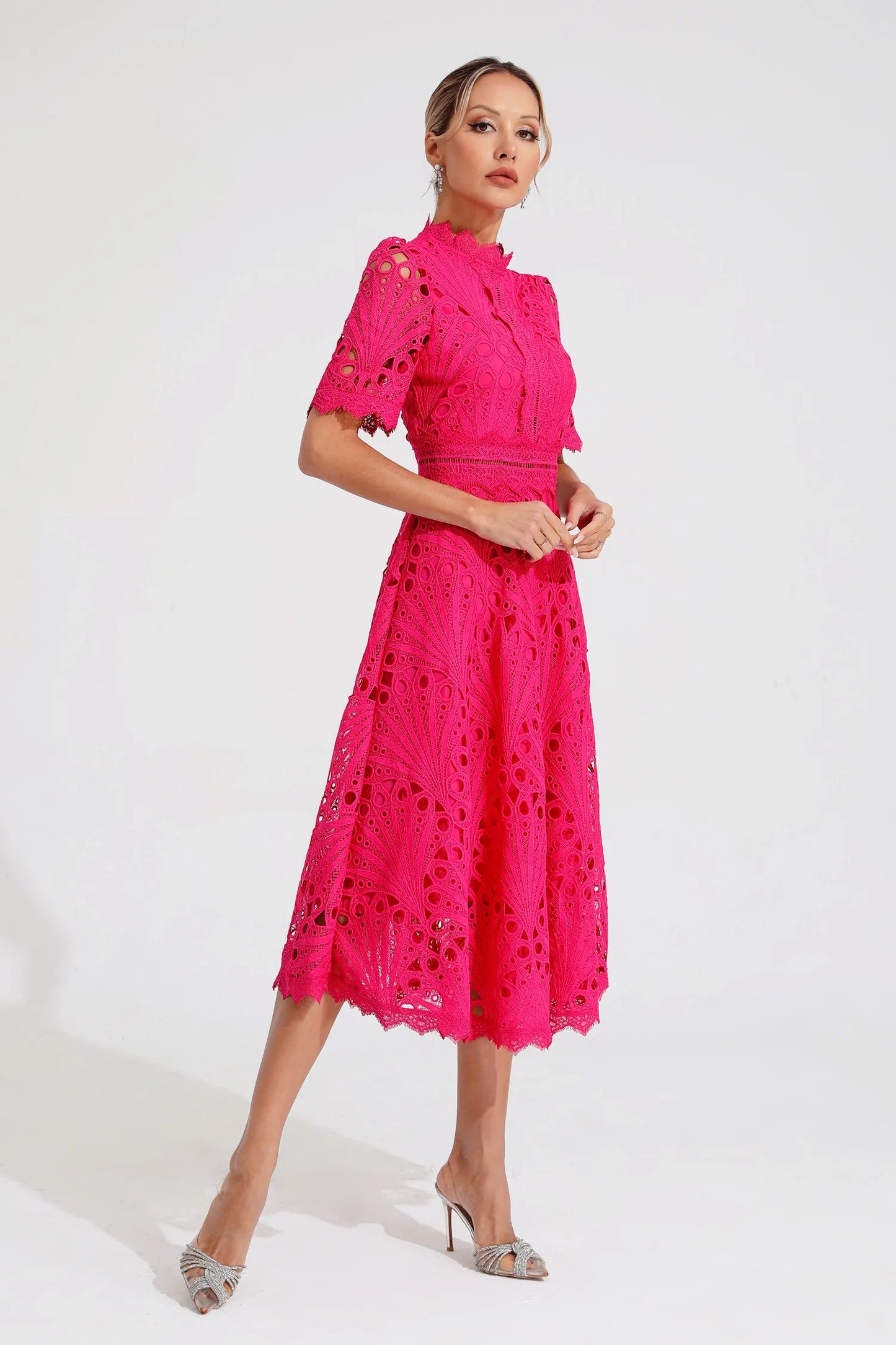 Mélanie | Robe midi élégante en dentelle pour femmes - Image 7