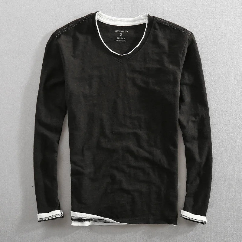 Maxime | T-shirt à col en V à manches longues pour homme - Image 3