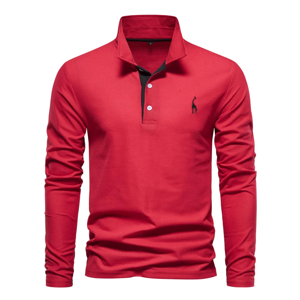 Loucas | Polo à Manches Longues Boutonné pour Homme - Image 1