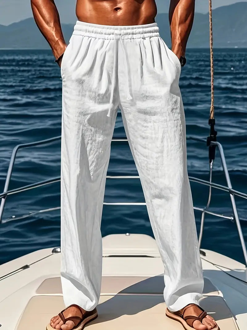 Jérémie | Pantalon léger en lin pour hommes, coupe décontractée - Image 1