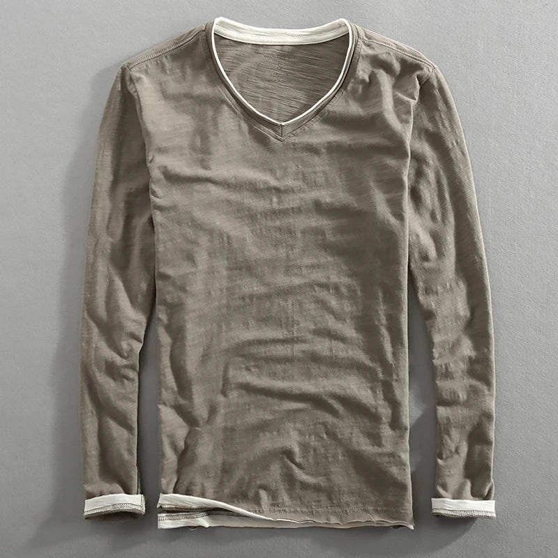 Maxime | T-shirt à col en V à manches longues pour homme - Image 2