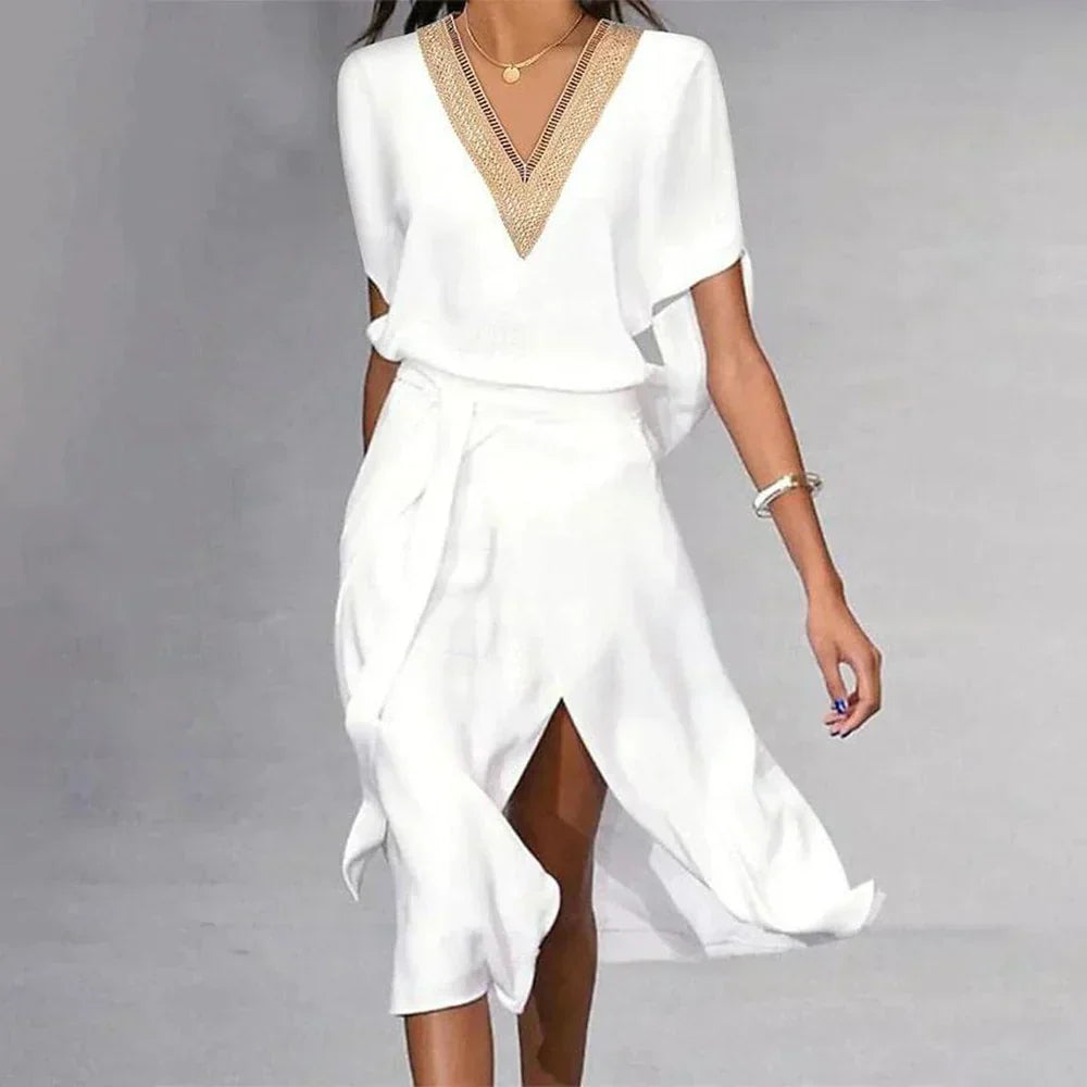 Isabella flora | Robe pour femme - Col en V - Coupe flatteuse - Matière durable - Image 1