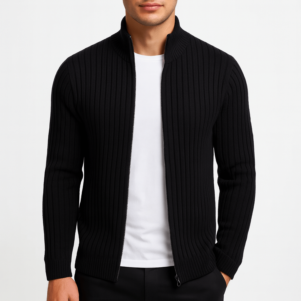 Victorien | Pull zippé côtelé pour homme - Image 4