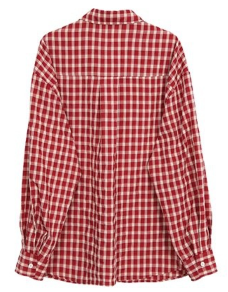Lina | Chemise vichy élégante avec manches roulées et pochette
