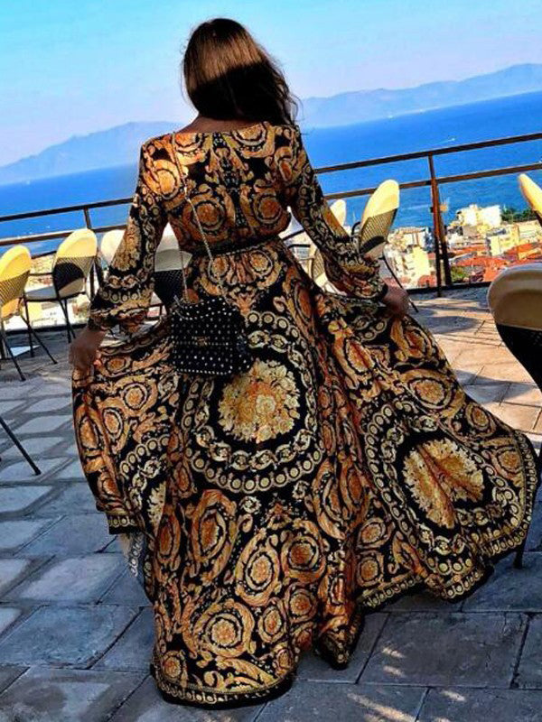Lina | Robe longue chic à imprimé bohème pour femmes - Image 6