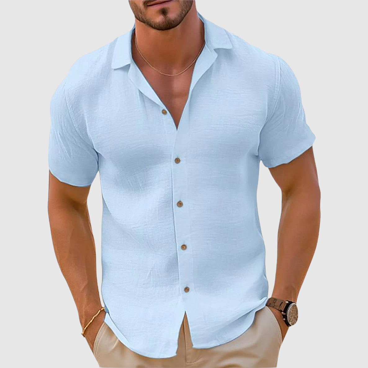 Théophile | Chemise en lin décontractée de qualité supérieure - Image 4