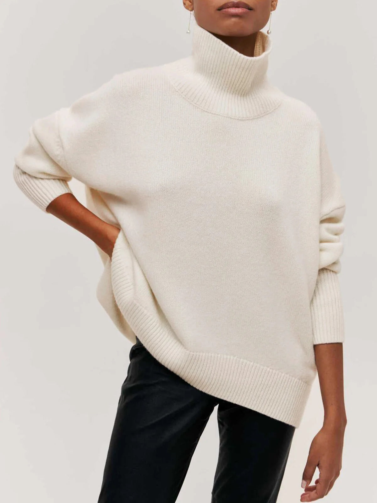 Isabelle | Pull ample à col roulé pour femme - Image 8