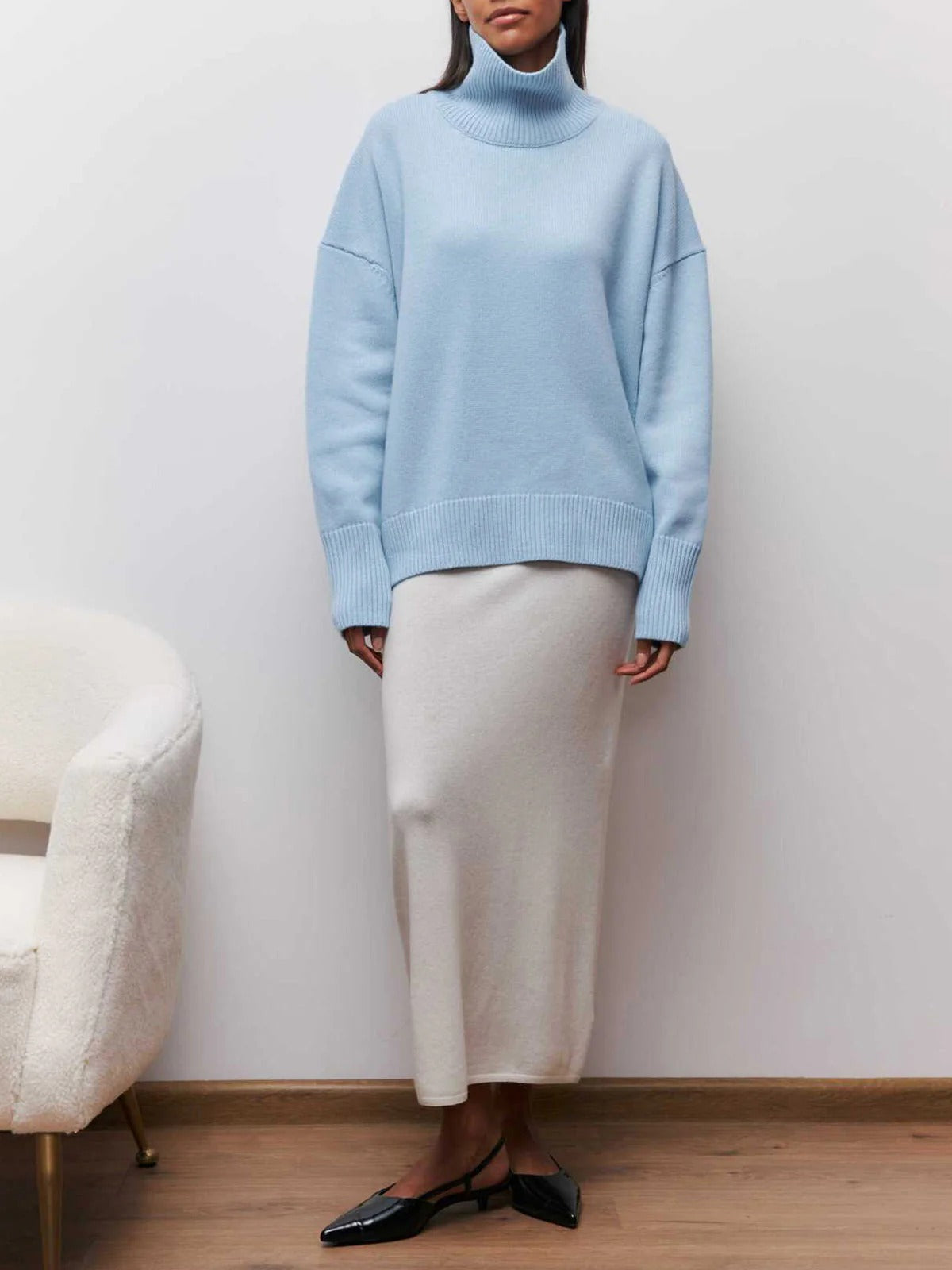 Isabelle | Pull ample à col roulé pour femme - Image 4