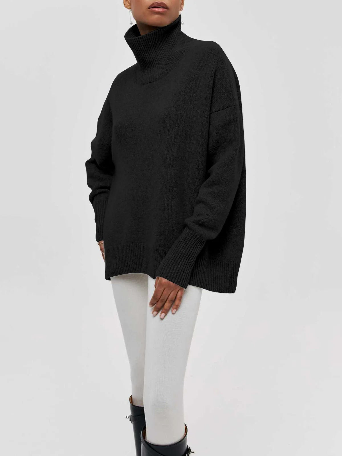Isabelle | Pull ample à col roulé pour femme - Image 9