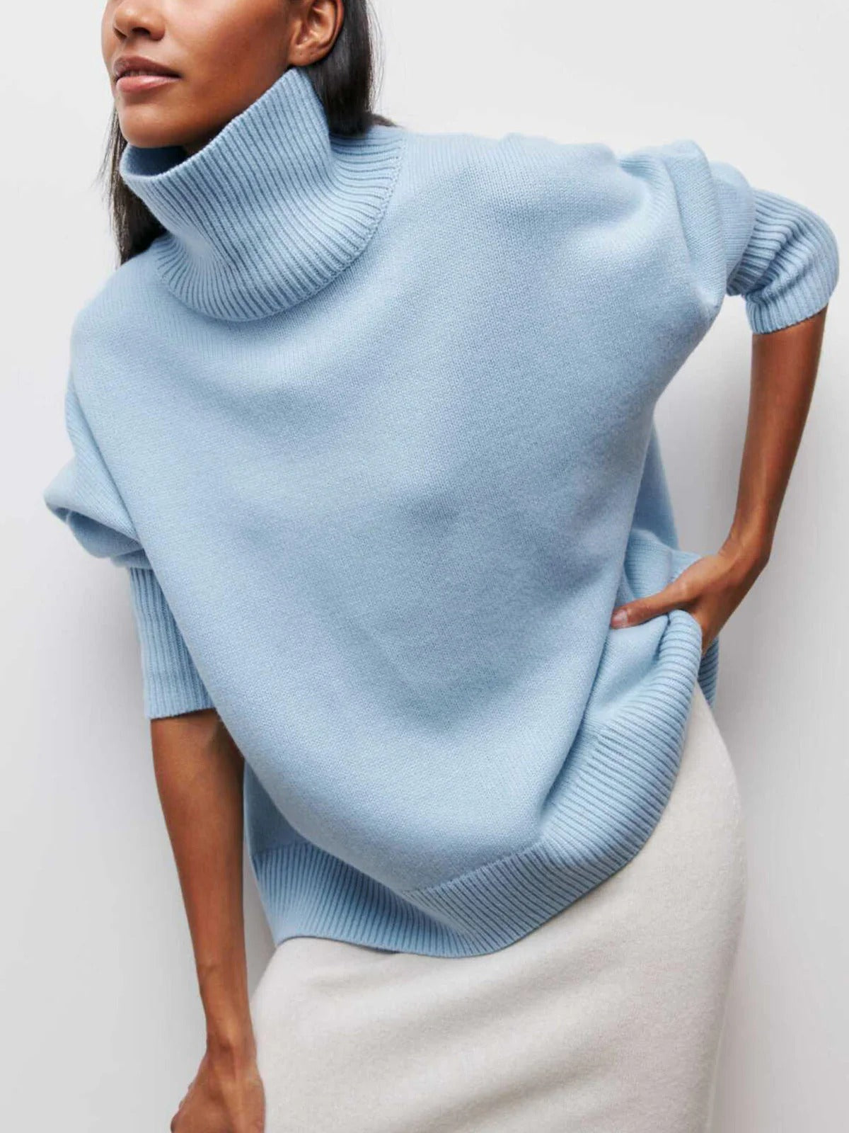 Isabelle | Pull ample à col roulé pour femme - Image 3