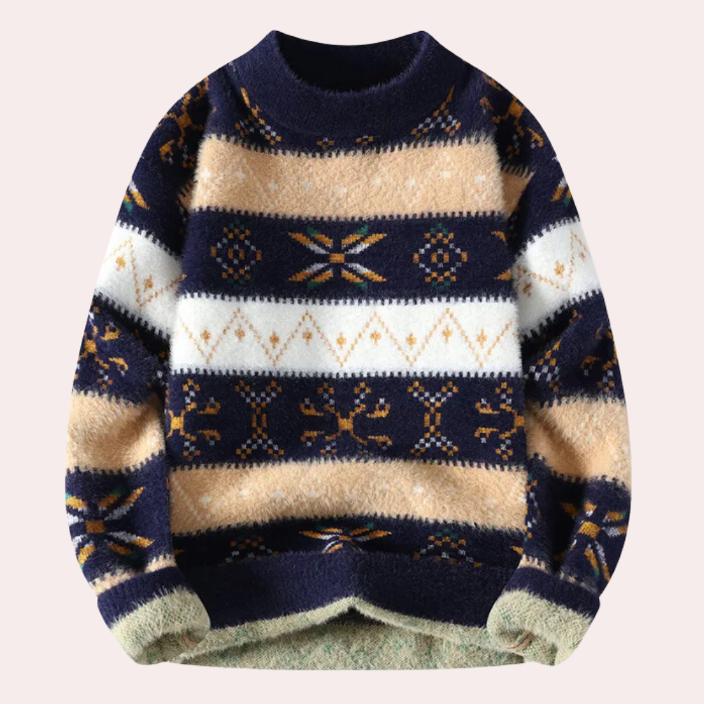 Amar | Pull rayé à col rond pour homme - Image 1
