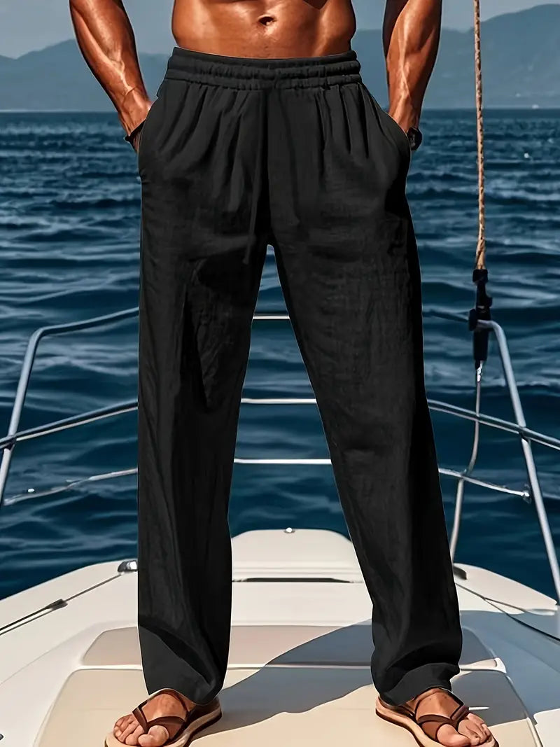Jérémie | Pantalon léger en lin pour hommes, coupe décontractée - Image 2