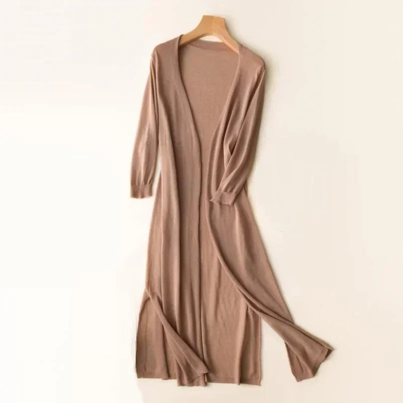 Kahina | Cardigan Long Duster à Manches Longues pour Femme - Image 8