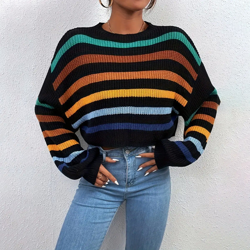 Audrey | Pull rayé court pour femme - Image 1