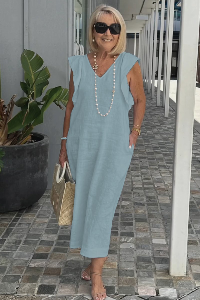Faustine | Robe en lin sans manches élégante pour l'été - Image 11