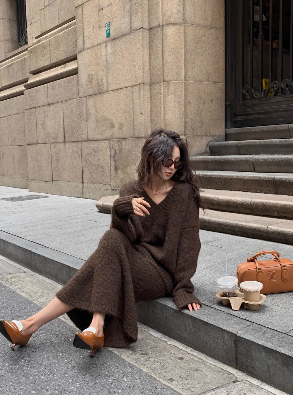 Joëlle | Ensemble jupe et pull en tricot pour femme - Image 4