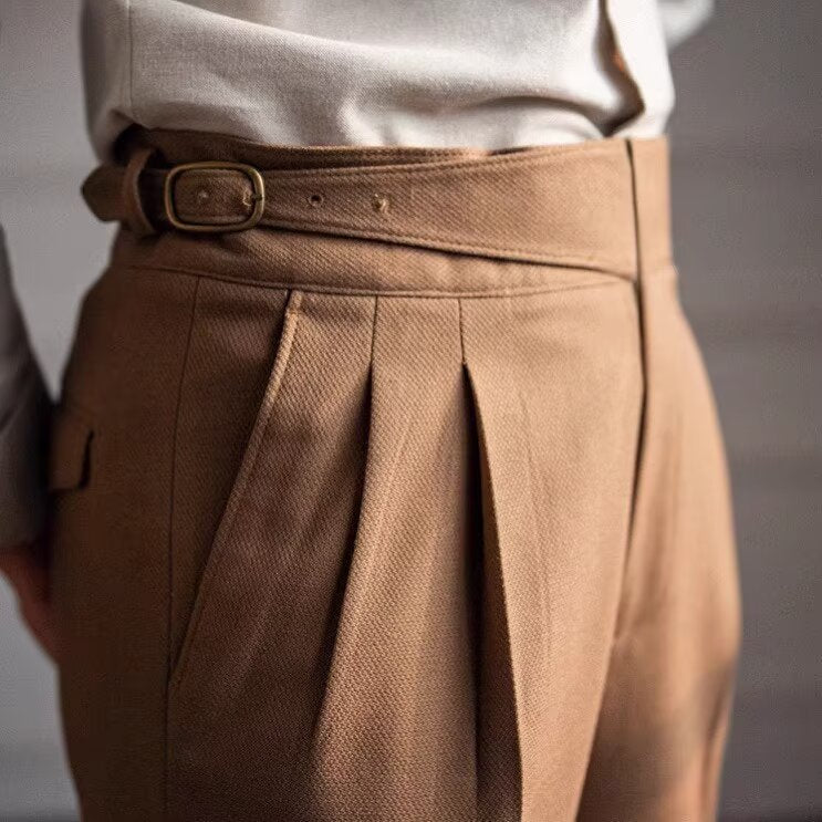 Yuri | Pantalon tailleur en laine mélangée pour hommes - Taille haute - Image 3