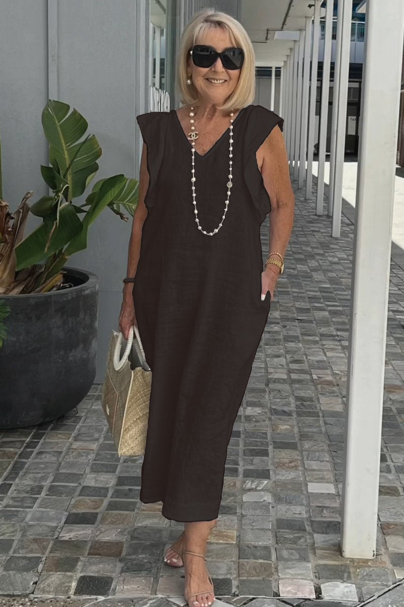 Faustine | Robe en lin sans manches élégante pour l'été - Image 7