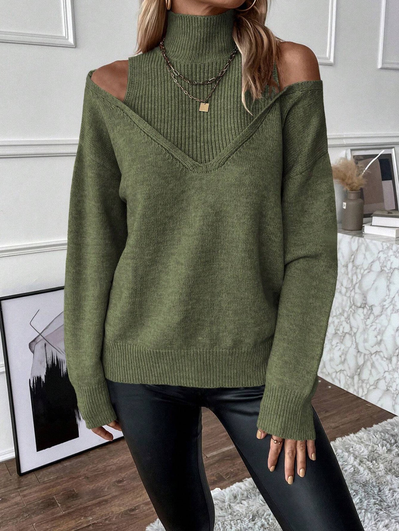 Mariem | Pull Femme Col Dénudée à Col Roulé - Image 6