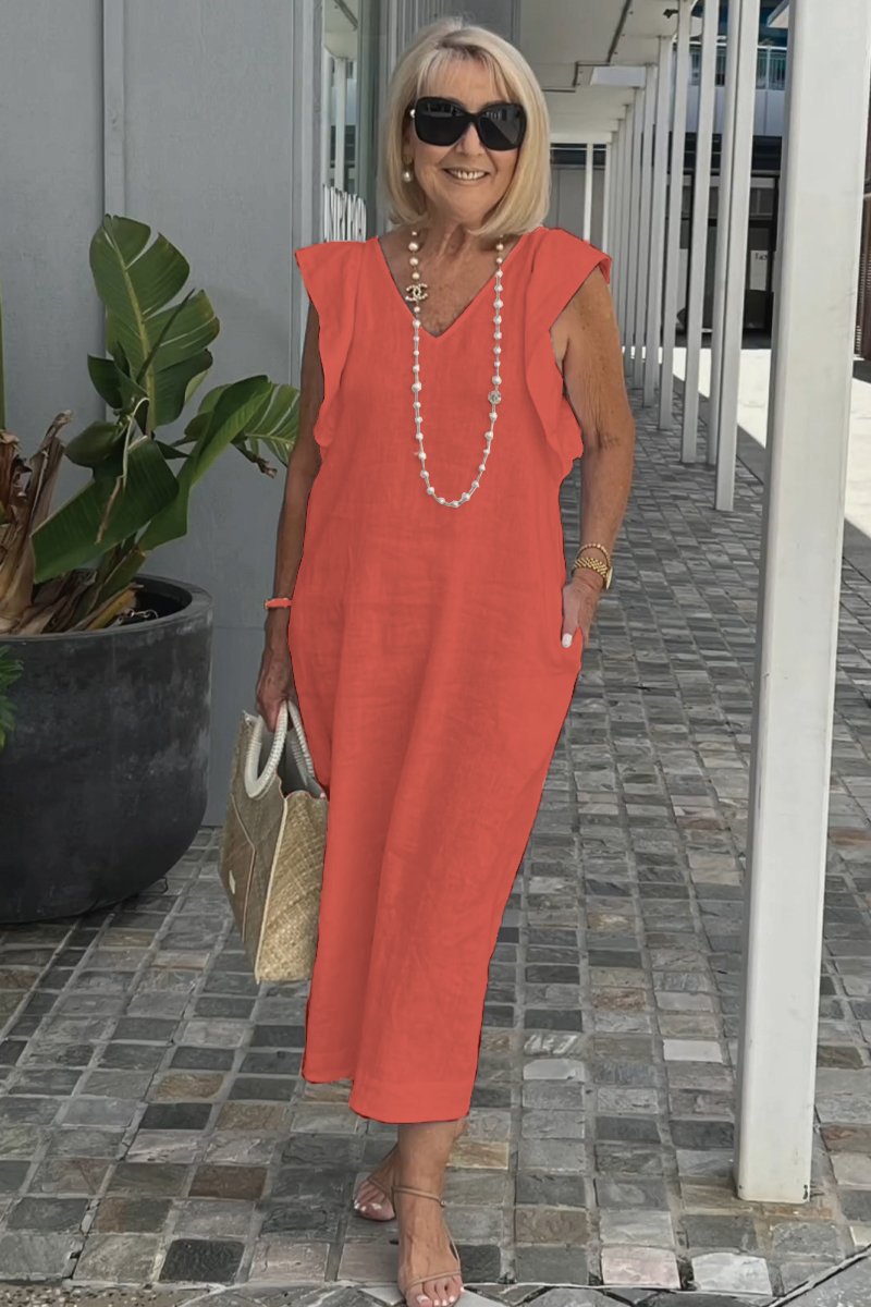 Faustine | Robe en lin sans manches élégante pour l'été - Image 9