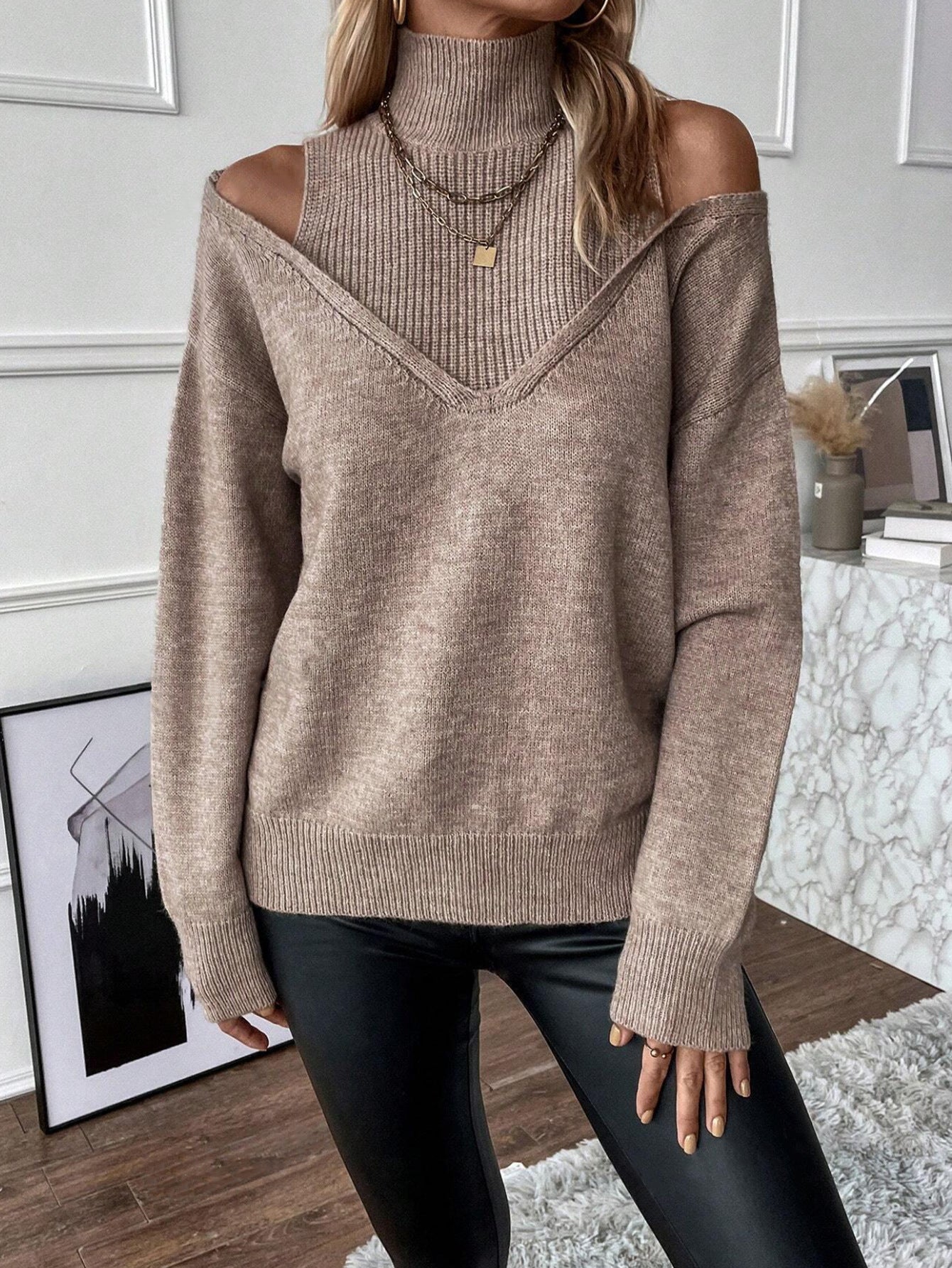 Mariem | Pull Femme Col Dénudée à Col Roulé - Image 7
