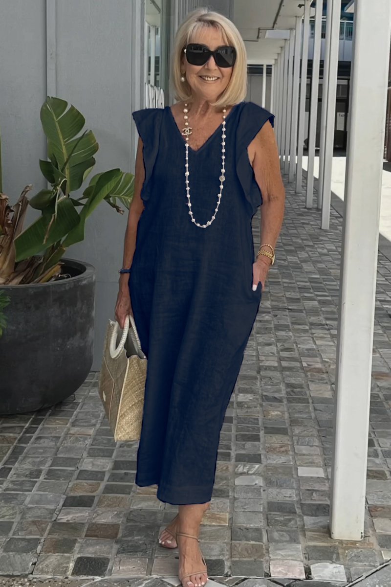 Faustine | Robe en lin sans manches élégante pour l'été - Image 8