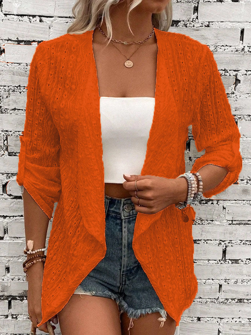 Eugénia | Cardigan Femme Ouvert Devant avec Œillets - Image 7