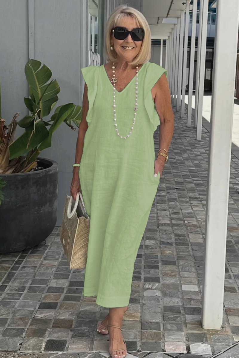 Faustine | Robe en lin sans manches élégante pour l'été - Image 10