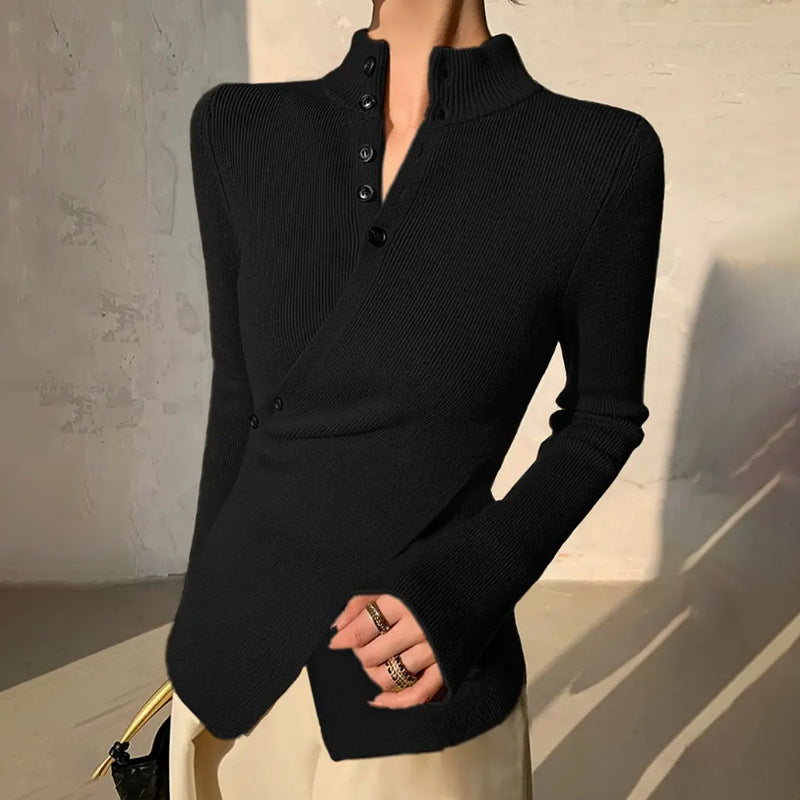 Valeria | Pull asymétrique à manches longues pour femme - Image 4