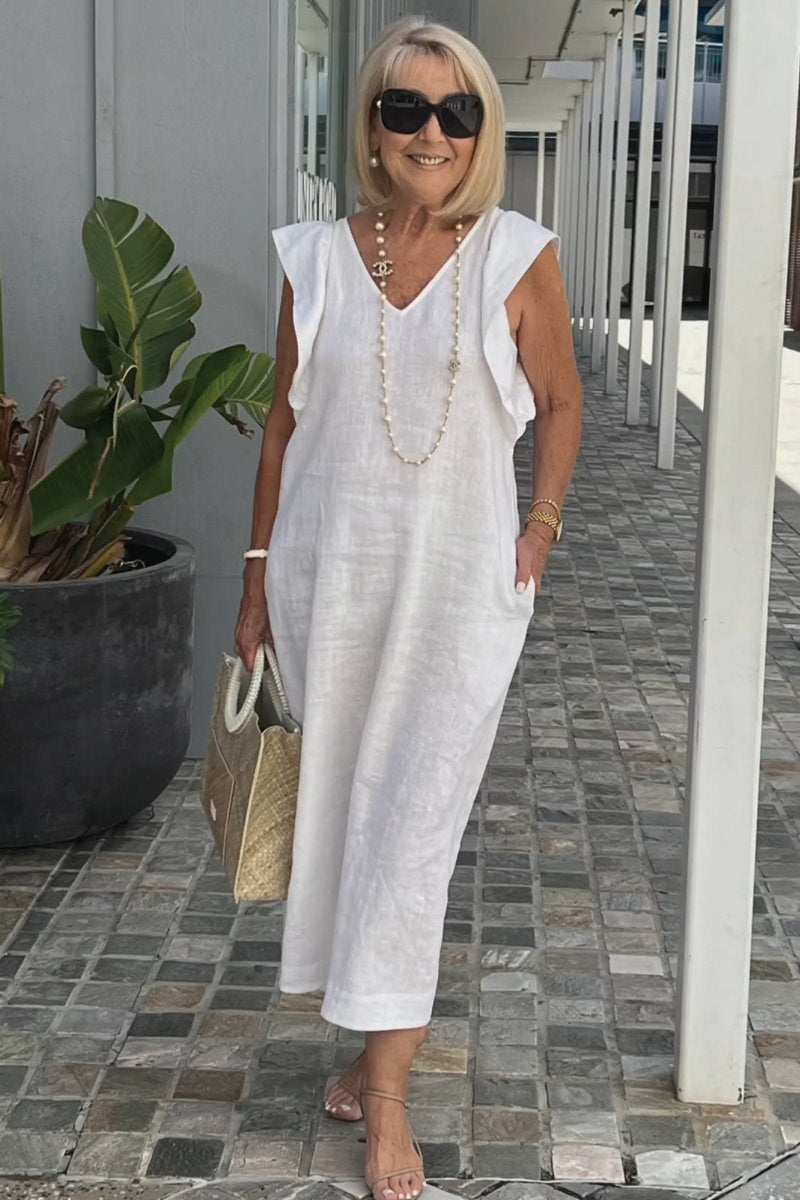 Faustine | Robe en lin sans manches élégante pour l'été - Image 15