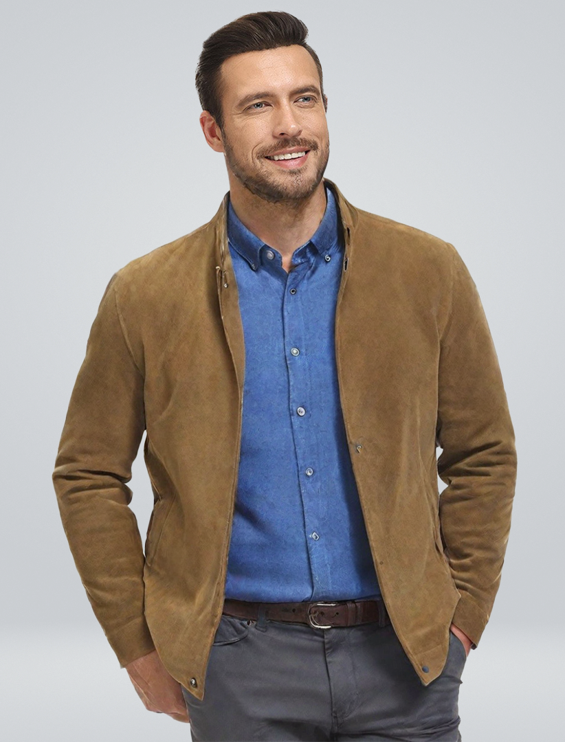 Raphaël | Veste classique en daim pour hommes - Image 1