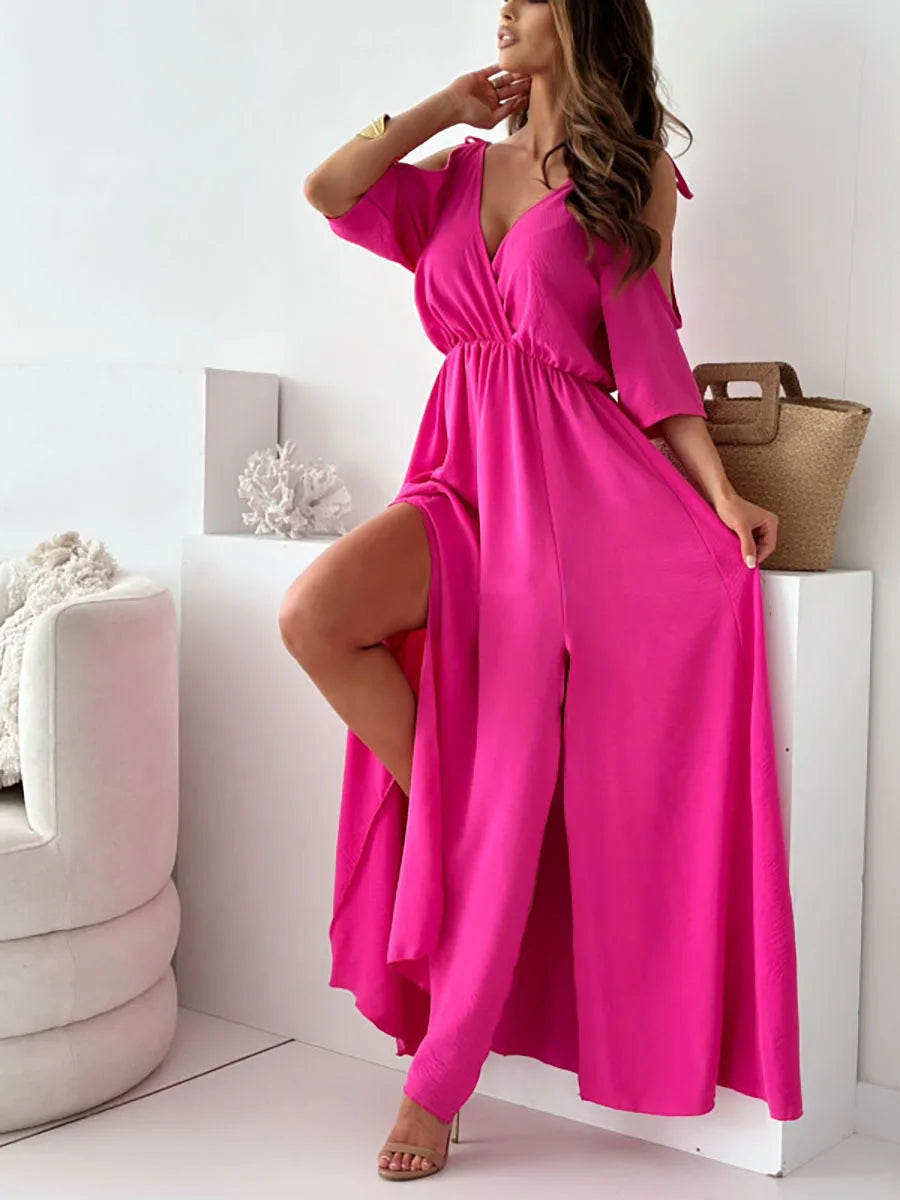 Ingrid | Robe longue élégante à épaules froides - Image 10