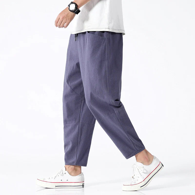 Xav | Pantalon court confortable en lin Kyoto - Image 1