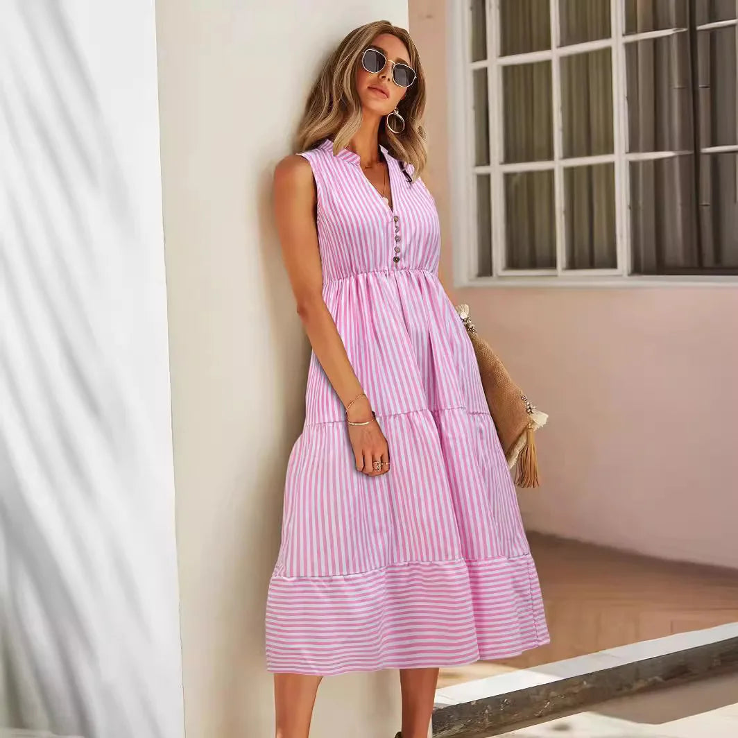 Capucine | Robe sans manches rayée élégante pour l'été - Image 8