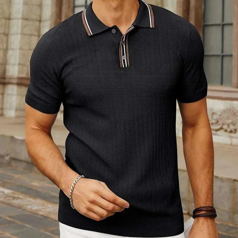 Gautier | Polo d'été confortable pour hommes - Coupe régulière - Paris Project - Tricot élégant - Image 4