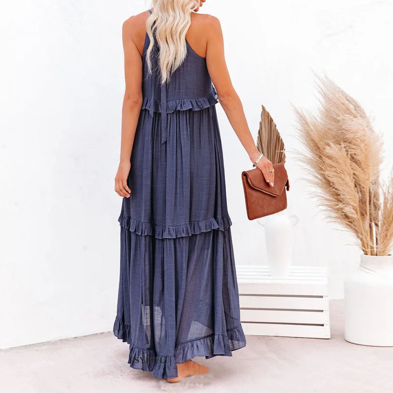 Brigitte | Robe sans manches élégante à bordures à volants pour toutes les occasions - Image 14