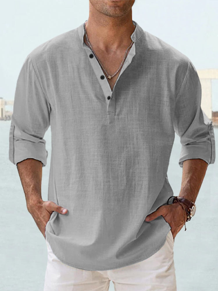 Zouhair | Chemise décontractée en lin pour hommes - Légère et respirante - Image 4