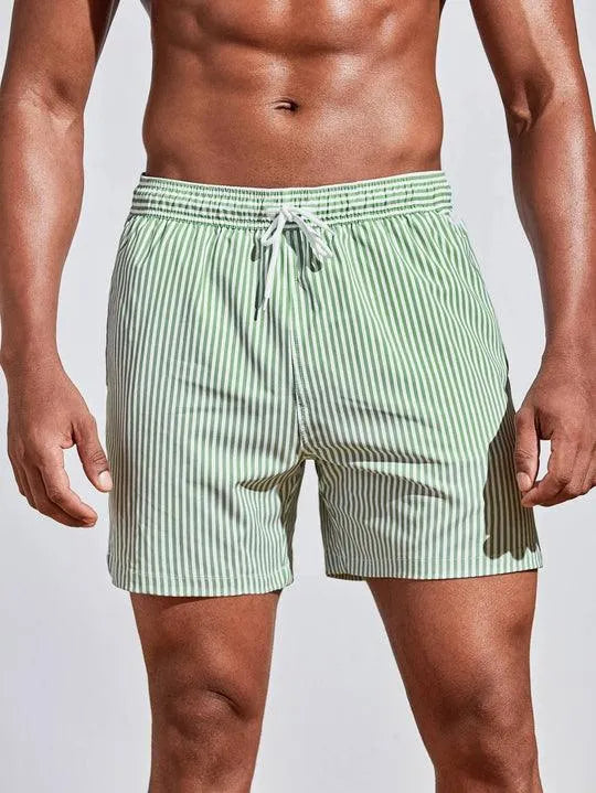Couture-moda | Maillot de bain rayé à séchage rapide pour hommes - Image 2