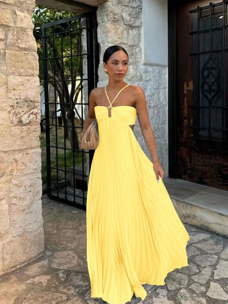Souad | Robe longue plissée élégante au style intemporel - Image 3