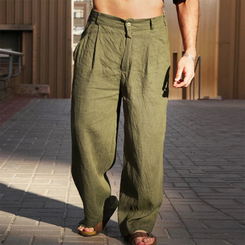 Martial | Pantalon de lin à jambe large pour hommes - Image 3