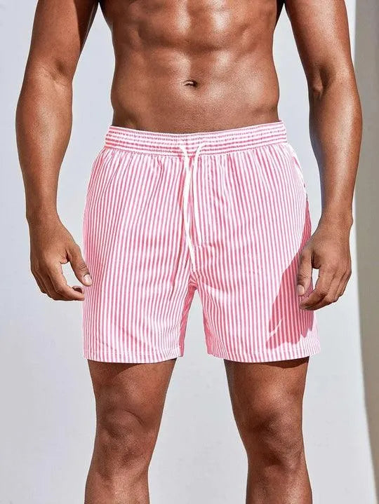 Couture-moda | Maillot de bain rayé à séchage rapide pour hommes - Image 3