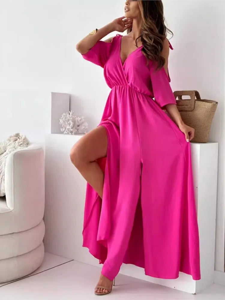 Ingrid | Robe longue élégante à épaules froides - Image 7