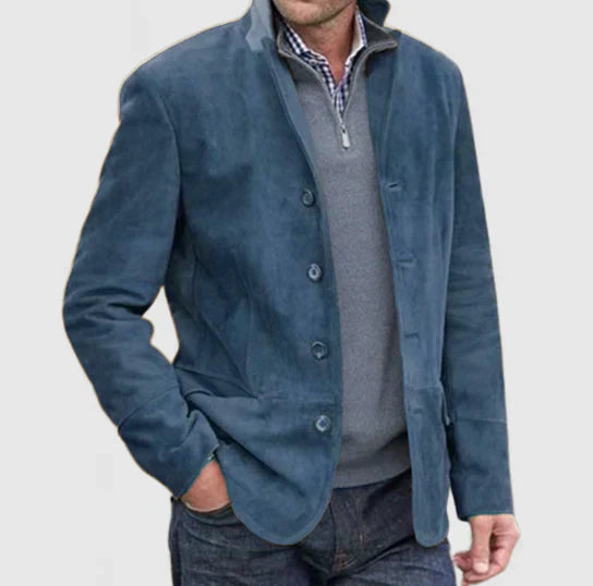 Raphaël | Veste classique en daim pour hommes - Image 4