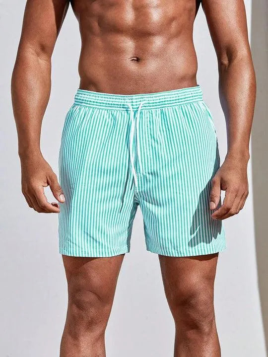 Couture-moda | Maillot de bain rayé à séchage rapide pour hommes - Image 4