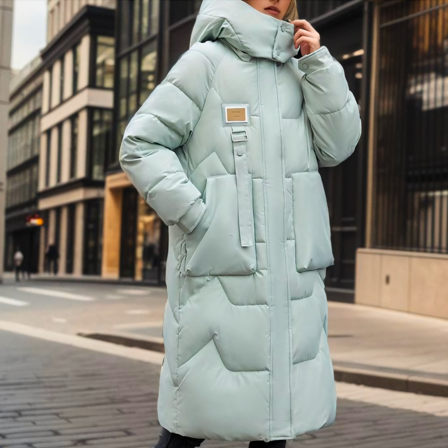 Katell | Manteau long matelassé à capuche pour femme - Image 3