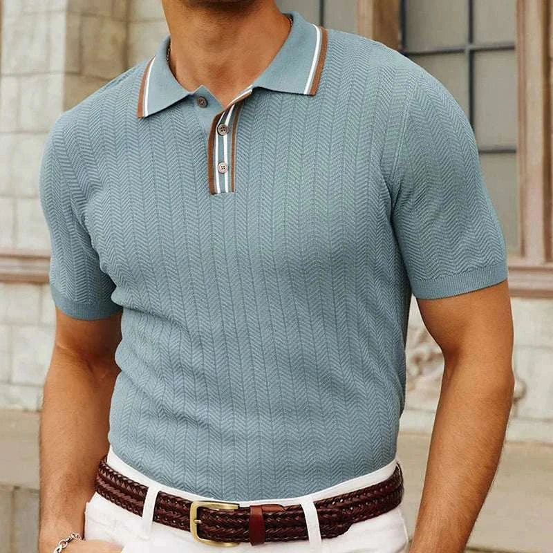 Gautier | Polo d'été confortable pour hommes - Coupe régulière - Paris Project - Tricot élégant - Image 5