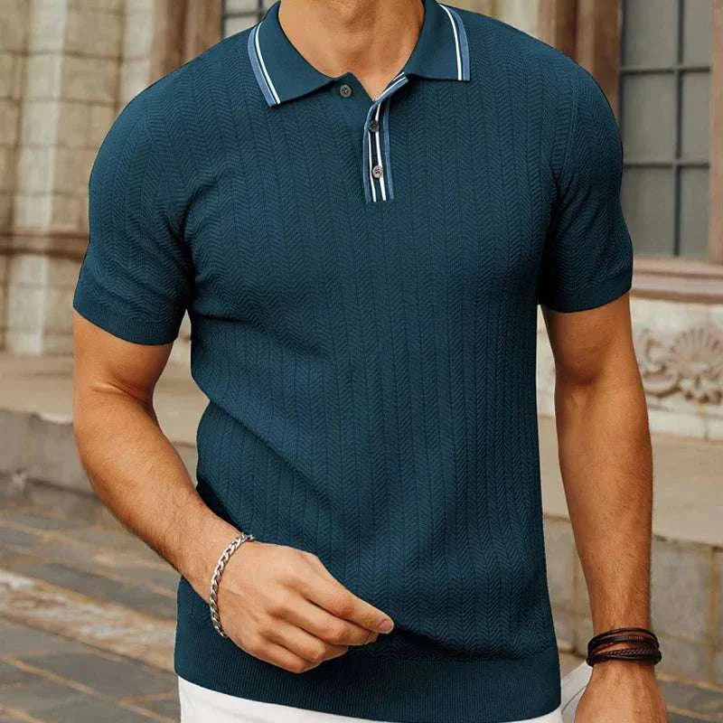 Gautier | Polo d'été confortable pour hommes - Coupe régulière - Paris Project - Tricot élégant - Image 3