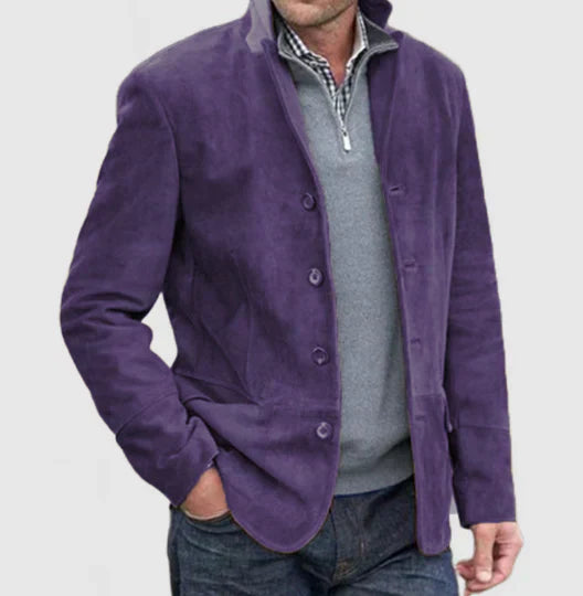 Raphaël | Veste classique en daim pour hommes - Image 2