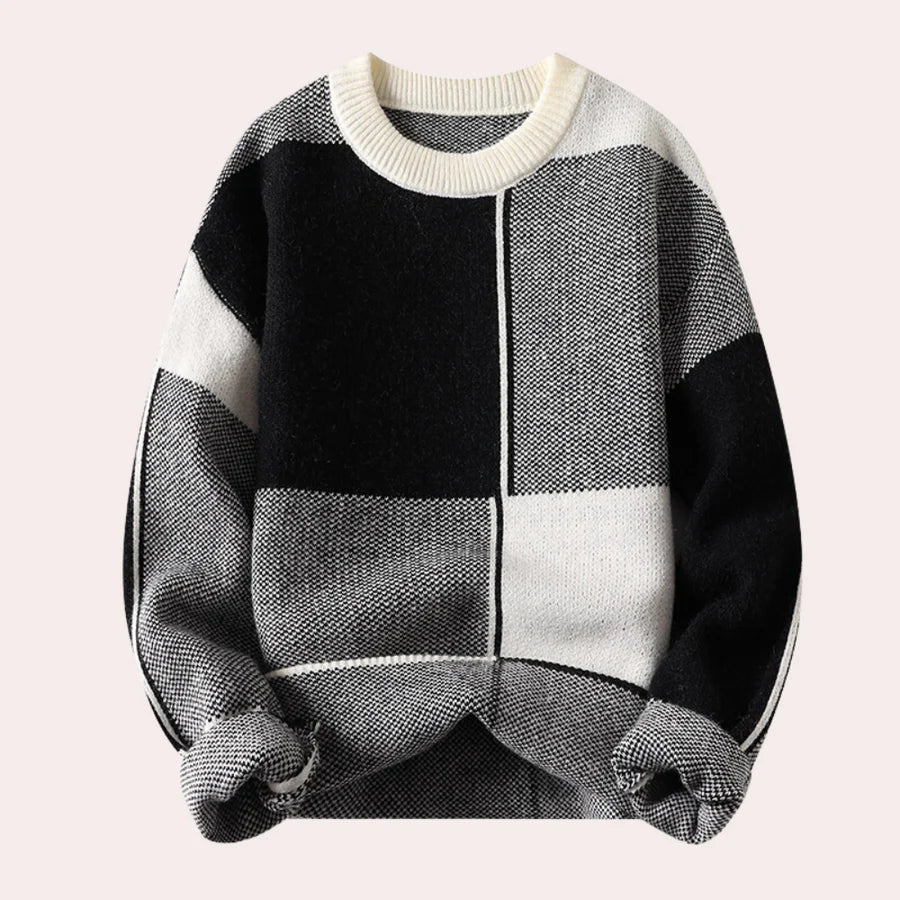 Matéo | Pull Homme Col Rond à Blocs de Couleurs - Image 1