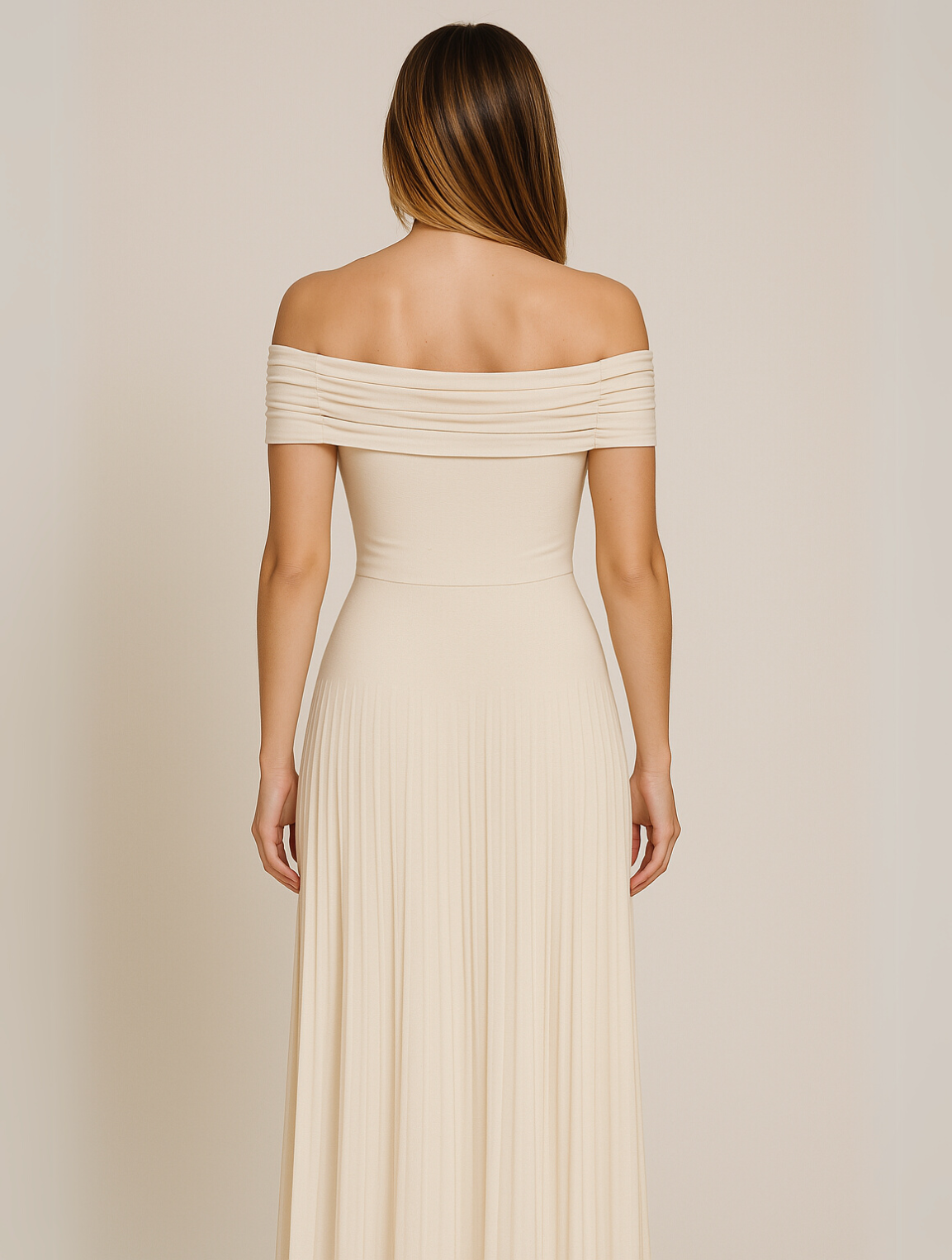 Ilona | Robe longue élégante à épaules découvertes - Image 3
